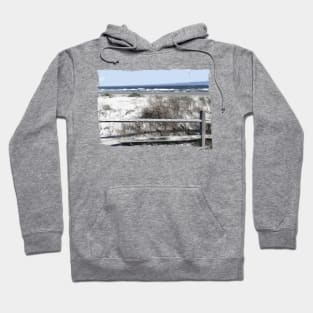 Lispe Beach Dune with Split Rail Fence Hoodie